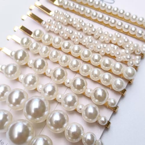 Pearl Fashion 12pcs Hair Clips Set Hair Accessories for Girls and Ladies, Cute Hair Barrettes Bobby Pins, Hairpin Headwear Styling Tools, Gifts for Women Girls Decorative Wedding