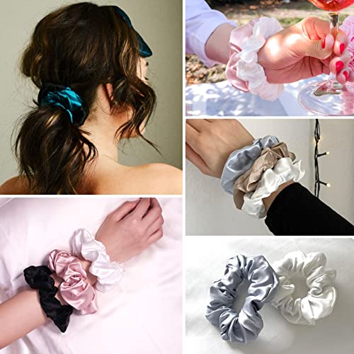 LilySilk Silk Hair Scrunchies for Frizz&Breakage Prevention, 100% Mulberry Silk Hair Ties No Damage, Elastic Silk Ponytail Holders, 1Pc, Chocolate - color: Chocolate