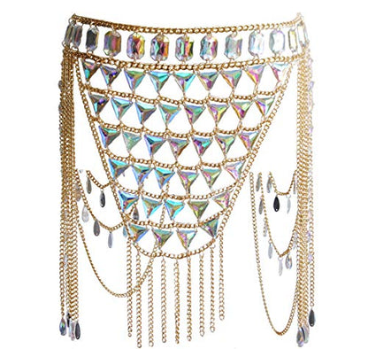Women's Sexy Suit Body Chain - color: Gold Color-A-Skirt chain -3