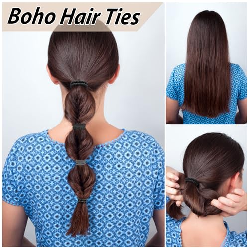 KANPRINCESS 20PCS Boho Hair Accessories, Elastic No-Damage Hair Ties, Cute Bracelets for Women and Girls - All Day Hold for Thick, Thin Hair, and Ponytails - color: Set10