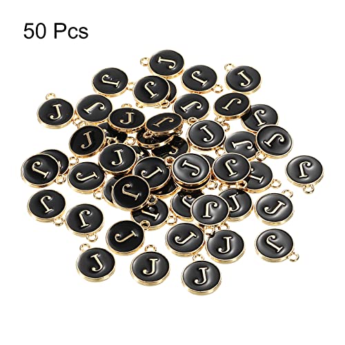 MECCANIXITY Alphabet Letter Charm Double Sided Alphabet Pendant, for Earring Jewelry Making - style: J