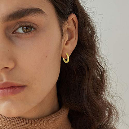 micuco 3 Pairs Small Gold Hoop Huggie Earrings Set for Women Men Tendy | 14K Gold Plated Small Huggie Hoop Earrings for Men, Tiny Cartilage Hypoallergenic Earring Set - style: I# Classic Gold 10-10-10mm