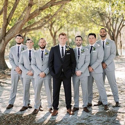 LADY & HOME Tie Clips for Men, Stainless Steel Tie Bars Gifts for Groom, Groomsmen, Father of Groom, Father of Bride, Brother of Bride - style: B:1 GROOM + 6 TEAM GROOM