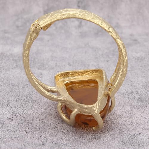 Gold Cuff Bracelet for Women Chunky Bracelet Statement Bracelet | Chunky Bangle Bracelets for Women Silver Beaded Open Bangle Stackable Stretch Bead Bracelet Boho Jewelry Gift for Wife Couple - style: Chunky Gold Bracelets