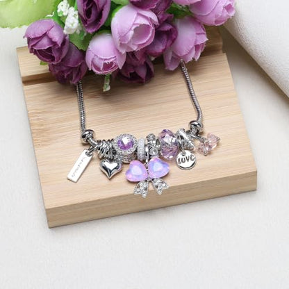DS Charm Bracelets for Girls Adjustable Silver Stainless Steel Gift Box | Cute Cartoon Charms,Friendship Jewelry,Birthday Gifts,Teen Kid Fit, Tarnish Resistant,Stackable Trendy Daily Wear - style: Silver-butterfly 5