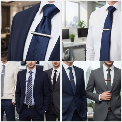 6 Pcs Multicolored Tie Clips, Tie Bar Clip Set, Ideal for Father/Husband/Boyfriend/Business/Wedding