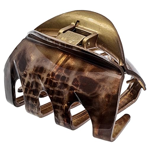 Camila Paris CP3626 French Octopus Hair Clip, 2.5" Small Claw Clips for Thick Hair, Girl Octopus Claw Clip for Women, Strong No-Slip Grip, Wide Jaw Clips for Women, Made in France - color: Brown 2.5"
