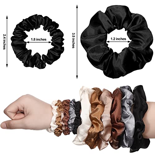 96 Pieces Satin Scrunchies Hair Tie Bulk Silk Elastic Ponytail Holders Ropes Comfortable Hair Bands Accessories for Girls Women Teens Birthday Gift(Colorful)