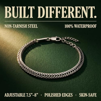 Galis Chain Bracelets For Men - Premium Stainless Steel, Silver, Gold Plated Non Tarnish - Mens Jewelry, Fathers Day Gift - color: Silver, size: 7 Inches
