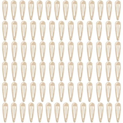ELANE 80 Pcs Metal Snap Hair Clips for Women,Small Snap Barrettes for Women Girls Thick Fine Hair (Beige) - color: Beige