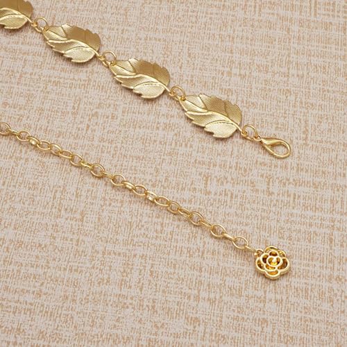 Metal Waist Chain Body Jewelry Link Belt for Women Girls - color: Gold 2, size: S: 35.4 in (90 cm)