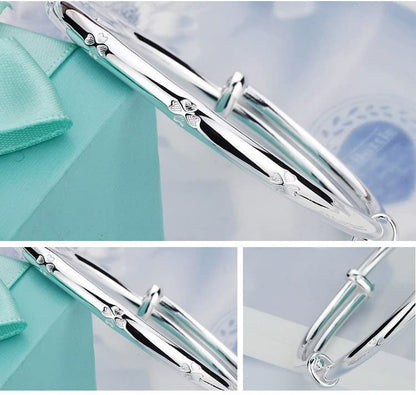 925 Sterling Silver Bracelet Plated Cuff Bangle Bracelet Fashionable Multi-layer Cross Wire Bangle Bracelet Open Adjustable Wide Cuff Bracelet for Teen Girls Fashion Jewelry - color: 01