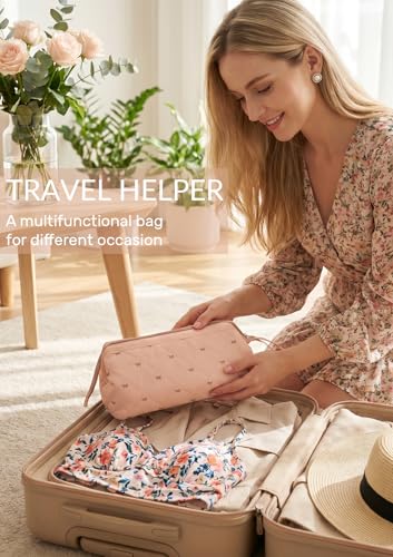 TeeYee Nylon Hair Tools Travel Bag for Dyson Airwrap Quilted Toiletry Bag | Travel Storage Bag for Shark Flexstyle/Curling Iron,Water-repellent,Wide-open,Well-structured,Heat-safe lining,001pinkbow - color: Pinkbow