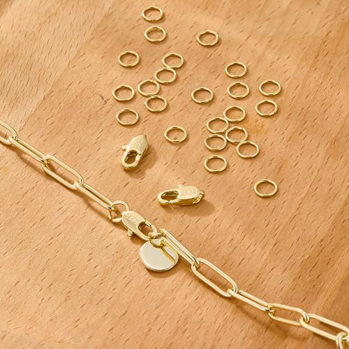 23PCS Gold Jewelry Making Supplies Italian Clasps with Open Jump Rings Set | Small Spring Italian Clasps Lobster Claw Jump Rings Necklace Chains Connect Link Repair kit Supplies 925 Jewelry Findings - color: 23PcsB_Gold