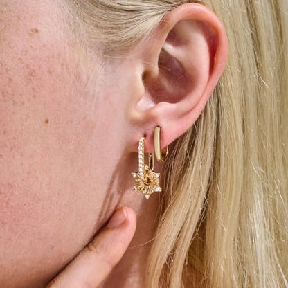 JINEAR 2 Pairs Gold Hoop Earrings for Women Dainty Huggie Earrings Set | 14K Gold Plated Cubic Zirconia Hypoallergenic Lightweight Waterproof Cartilage Hoop Earrings Trendy Jewelry Gift - color: Plates&Pockets