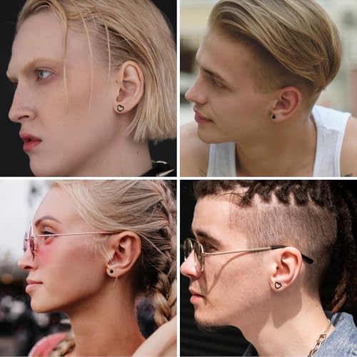 Yolev 48pcs Ear Stretching Kit - Heart Gauges Stretching Kit | Acrylic Tunnels & Plugs Gage Starter Kits for Women Men ， Lightweight Ear Gauge Kit 14g-00g Tapers for Ears