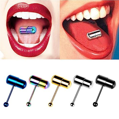 Stainless Steel Vibrating Tongue Ring Barbell Piercing Jewelry Nail Body Piercing Barbell Rings Tongue Piercing Ring