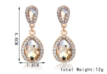 Elegant Rhinestone Statement Earrings Sparkly Cluster Crystal Drop Dangle Earrings Teardrop Chandelier Earrings Wedding Bridal Prom Earrings for Women - color: B1:Champagne
