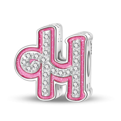 925 Sterling Silver Letter Charms Fits Pandora Bracelets Alphabet AZ Bead Charm for Bracelets Necklace with 5A Cubic Zirconia for Women Birthday Ceremony DIY Jewelry Gift - style: H
