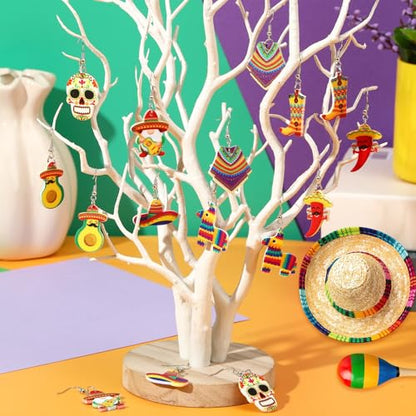8Pair Cinco De Mayo Acrylic Earring for Women Mexican Fiesta Jewelry | Mexican Carnivals Dangle Earrings, Cinco De Mayo Jewelry Gifts Party Accessories, Lightweight Acrylic, Double Side - style: Cinco De Mayo Mexican
