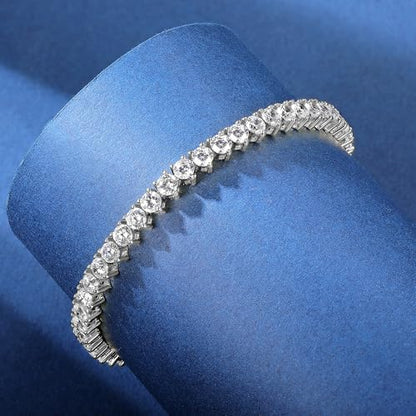 Gemsme 18K White/Yellow Gold Plated 4.0mm Cubic Zirconia Classic Tennis Bracelet 6-9 Inches - color: White Plated, size: 8.5inch