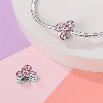 925 Sterling Silver Letter Charms Fits Pandora Bracelets Alphabet AZ Bead Charm for Bracelets Necklace with 5A Cubic Zirconia for Women Birthday Ceremony DIY Jewelry Gift - style: F