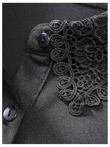Verdusa Women's Fake Collar Detachable Dickey Collar Half Shirts Blouse - color: Butterfly Black