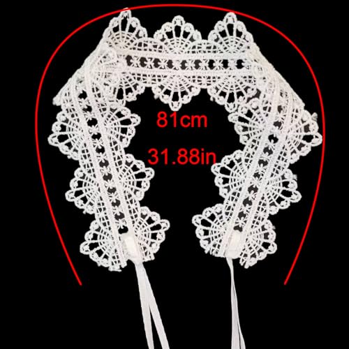 Lace Ribbon Choker Necklace for Women | Adjustable Choker Necklace Charm Statement Hollow Ribbon Collarbone Necklace Striking Gothic Prom Jewelry Gifts - color: White