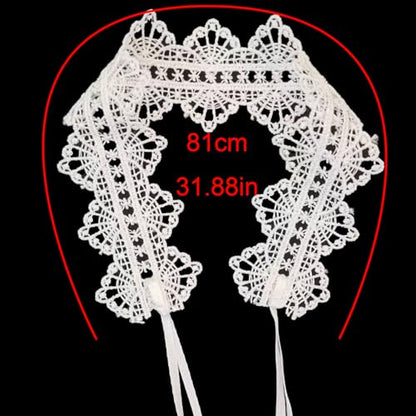 Lace Ribbon Choker Necklace for Women | Adjustable Choker Necklace Charm Statement Hollow Ribbon Collarbone Necklace Striking Gothic Prom Jewelry Gifts - color: White