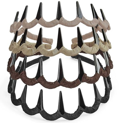 STHUAHE4PC Multicolor Protection Resin Teeth Comb Hair Hoop Hairband Headband Hair Accessories for female by Beauty hair (Khaki, brown, dark gray, black) - color: Khaki, brown, dark gray, black
