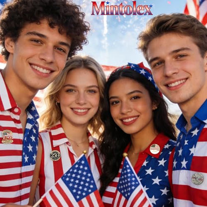 250 Patriotic Pins Set 4PCS 250th Anniversary Lapel Pins for Women Men 1776-2026 American Flag Liberty Bell Brooch Set Independence Day Enamel Pins for July 4th Patriotic Accessories