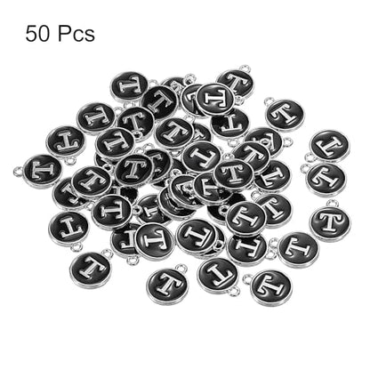 MECCANIXITY Alphabet Enamel Letter Charm Jewelry Charm Pendant for Jewelry Making, Bracelet, Craft - style: T