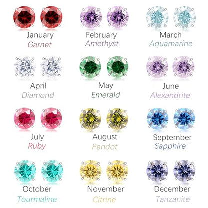 Limerencia Birthstone Screw Back Earrings G23 Implant Grade Titanium Stud Earrings Hypoallergenic Cubic Zirconia Posts Studs Jewelry Gifts for Girls Sensitive Ears - color: September