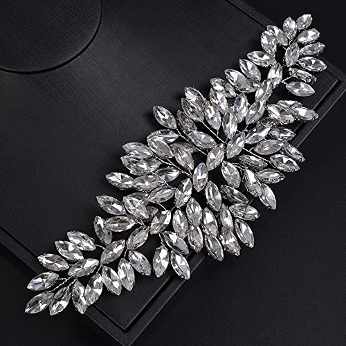 JWICOS Bridal Headband Crystal Hair Vine Wedding Headpiece for Bride & Girls (Silver) - color: Silver