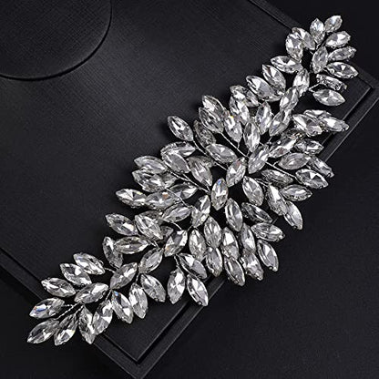 JWICOS Bridal Headband Crystal Hair Vine Wedding Headpiece for Bride & Girls (Silver) - color: Silver