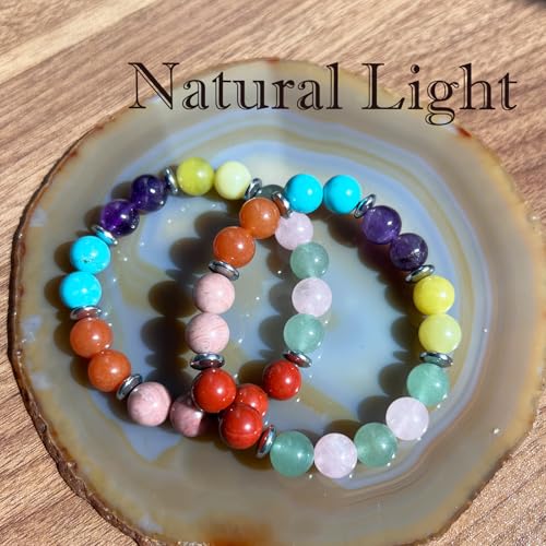 Natural Healing Gemstone Bracelet Handmade Yoga Stretch Elastic Bracelet Stress Relief Crystal Jewelry for Men and Women - color: All things cute (Good Attitude), size: 10mm