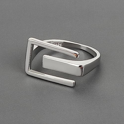 925 Sterling Silver Rings Handmade Rings Adjustable Open Teardrop Rings Waterdrop Ring for Women - color: Color 4