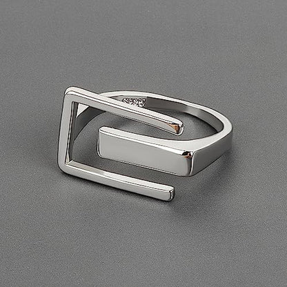925 Sterling Silver Rings Handmade Rings Adjustable Open Teardrop Rings Waterdrop Ring for Women - color: Color 4