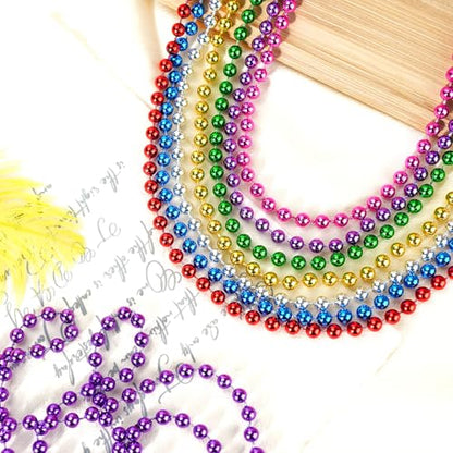 SHAOQINLIN 30 PCS Blue Bead Necklace, Blue Mardi Gras Beads Christmas Necklaces, 33" 4th of July Patriotic Beads Necklaces, Parade Throw Accessories for Independence Day Mardi Gras Hanukkah Pirate Theme Party - color: Blue
