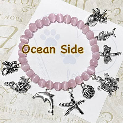 Heather's cf Silver Sea Charms – Antique Pendants, Non-Tarnish, Lead-Free & Nickel-Free, Bulk Ocean Animal Charms for DIY Jewelry, Bracelets, Necklaces, Earrings, Beach Craft Supplies (Sea Animals) - color: Octopus - 48 Pc