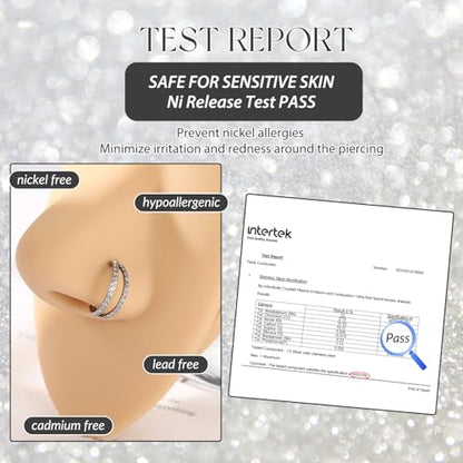 GAGABODY Conch Piercing Double Open Stack with CZ 16 Gauge Hoop Earrings 18g Septum Jewelry 20g Septum Ring Daith Earrings 316L Surgical Steel Lip Rings Helix Rook Cartilage Earrings Hoop - color: Style9:Rose Gold+Double Hoop CZ