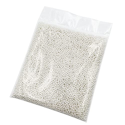 INSPIRELLE 7000pcs 4mm White Art Faux Pearl Beads ABS Round Loose Spacer | for DIY Craft Necklaces Bracelets Jewelry Making - color: White, size: 4mm