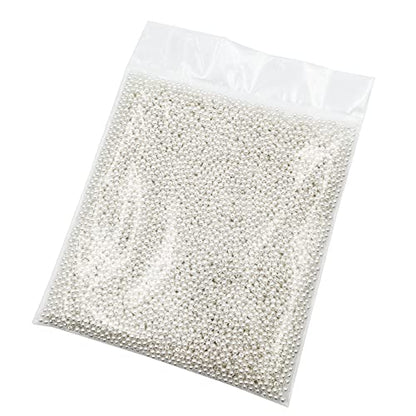 INSPIRELLE 7000pcs 4mm White Art Faux Pearl Beads ABS Round Loose Spacer | for DIY Craft Necklaces Bracelets Jewelry Making - color: White, size: 4mm