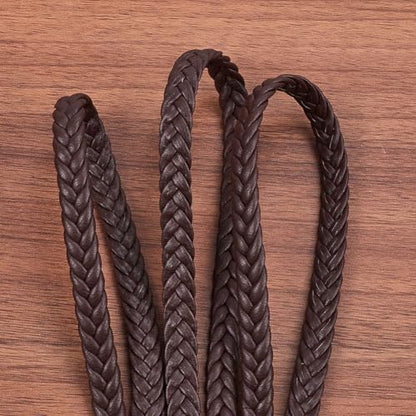 GORGECRAFT 5m x 10mm PU Braided Leather Cord Bolo Tie String 3mm Thick Faux Leather Strips Coconut Brown Flat Leatherette Braided Threads Rope for Bracelet Necklace Jewelry Making Tooling Workshop