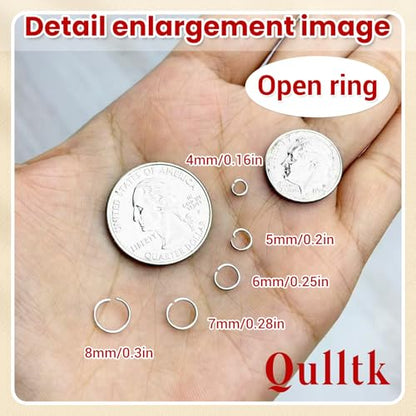 4600 Pcs Jump Rings for Jewelry Making Kit Gold & Silver, Open Rings with Opener Tools for Earrings, Keychains, Bracelet & Necklace Repair Supplies - color: 4600Pcs Silver