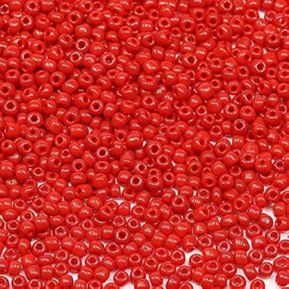 Bala&Fillic Red Color 3mm Seed Beads About 3600pcs/100Grams in Bag, 8/0 Glass Craft Beads for Making Bracelet and Necklace (Red) - color: Red
