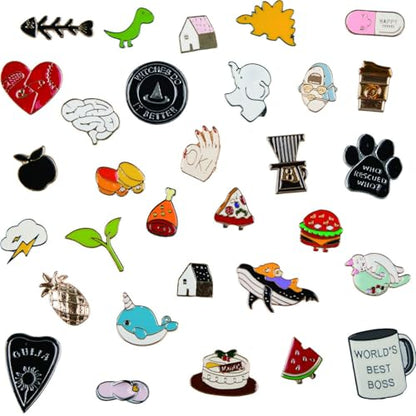 Mixed Enamel Lapel Brooch Pin Set Decoration for Backpack, Hat and Jacket | Birthday Christma Holiday Gift for Friends, Children, Families (Mystery Style) - size: 20 pieces