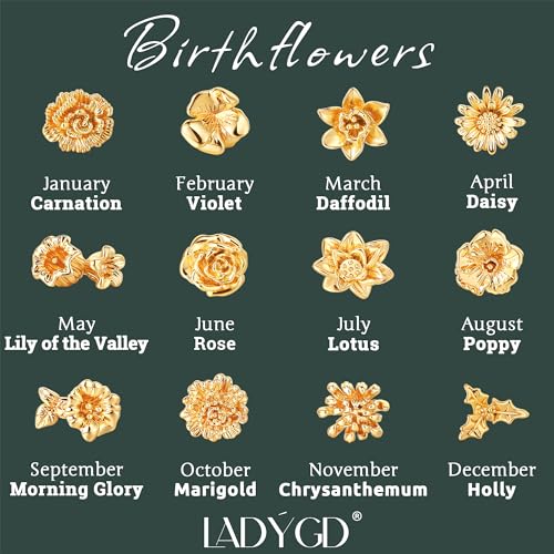 Birth Flower Stacking Ring for Women | 14K Gold Plated Brass, 12 Engraved Floral Motifs, Slim Stack-Ready Band, Available in US Sizes 5-9 - style: Feb.-Violet