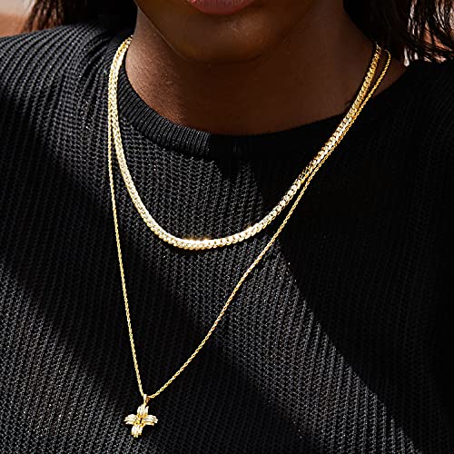 FRUMOS Dainty Layered Choker Necklace 18k gold Plated Y Pendant Commemorative coin Necklace Multilayer Bar Disc Necklace Adjustable Layering Choker Necklaces fashion jewelry for Women Girls - color: Snake chain