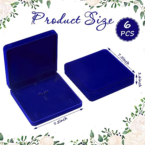 6 Pcs Velvet Jewelry Set Box Jewelry Display Case Earring Ring Bracelet Necklace Gift Box Pearl Necklace Storage Case for Mother's Day Wedding Travel Anniversary(Royalblue) - color: Royalblue